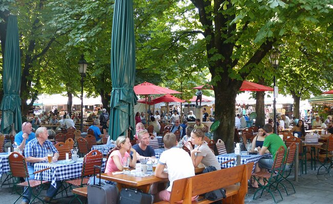 vườn bia viktualienmarkt